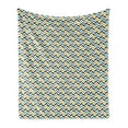 thumbnail image 1 of Chevron Soft Flannel Fleece Throw Blanket, Curvy Zig Zag Lines in Vertical Direction Floral Colorful Herringbone, Cozy Plush for Indoor and Outdoor Use, 70" x 90", Multicolor, by Ambesonne, 1 of 5