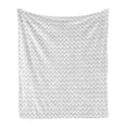 thumbnail image 1 of Chevron Soft Flannel Fleece Throw Blanket, Geometric Pattern Image of Zigzag Stripes and Vertical Lines Art Print, Cozy Plush for Indoor and Outdoor Use, 50" x 60", White and Pale Taupe, by Ambesonne, 1 of 5