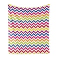 thumbnail image 1 of Chevron Soft Flannel Fleece Throw Blanket, Chevron Pattern Colorful Rainbow Inspired Fun Enjoyment Design, Cozy Plush for Indoor and Outdoor Use, 50" x 60", Multicolor, by Ambesonne, 1 of 5