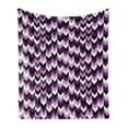 thumbnail image 1 of Chevron Soft Flannel Fleece Throw Blanket, Zig Zag Arrows Geometric Symmetric Pattern Retro Old Design, Cozy Plush for Indoor and Outdoor Use, 70" x 90", Purple White Black, by Ambesonne, 1 of 6