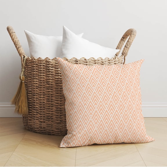 Chevron Spike Peach Throw Pillow