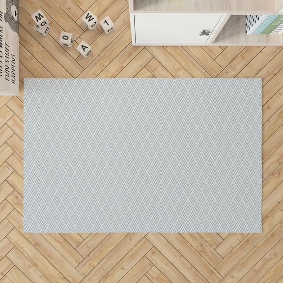 Chevron Spike Slate Blue Kids Play Mat