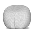 thumbnail image 1 of Chevron Storage Toy Bag Chair, Rhythmic Monochrome Intricate Triangles Consisting Dots Zigzag Illustration, Stuffed Animal Organizer Washable Bag, Large Size, Dark Grey White, by Ambesonne, 1 of 3