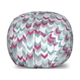 thumbnail image 1 of Chevron Storage Toy Bag Chair, Symmetric Stripes in Gradient Tone Arrows Classic Vintage Graphic, Stuffed Animal Organizer Washable Bag, Large Size, Turquoise Pale Grey, by Ambesonne, 1 of 3