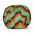 thumbnail image 1 of Chevron Storage Toy Bag Chair, Vintage Zigzag Pattern Royal Jagged Regular Limitless Simple Traces Art Work, Stuffed Animal Organizer Washable Bag, Large Size, Multicolor, by Ambesonne, 1 of 3