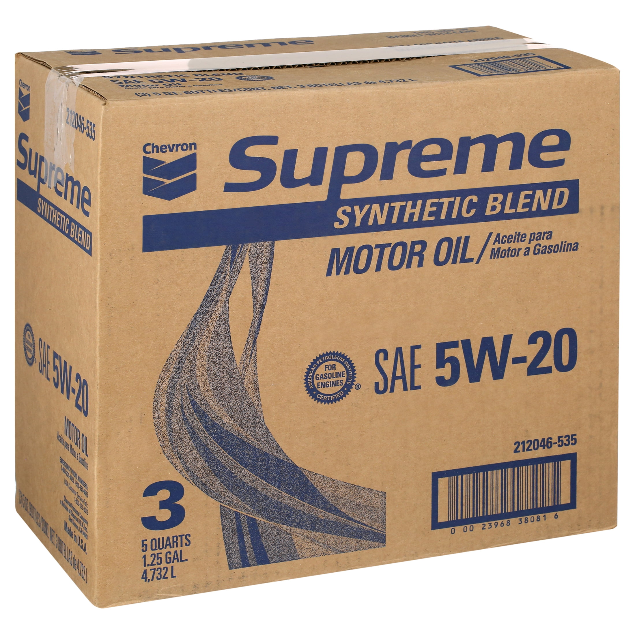 Chevron Supreme Synthetic Blend Motor Oil 5W-20, 5 Quart