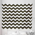 thumbnail image 1 of Chevron Tapestry, Black Zig Zag Chevron Pattern with Inner Stars Parallel Striped Lines Art Print, Fabric Wall Hanging Decor for Bedroom Living Room Dorm, 5 Sizes, White Yellow, by Ambesonne, 1 of 1
