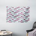 thumbnail image 1 of Chevron Tapestry, Symmetric Stripes in Gradient Tone Arrows Classic Vintage Graphic, Wall Hanging for Bedroom Living Room Dorm Decor, 60W X 40L Inches, Turquoise Light Grey Magenta, by Ambesonne, 1 of 2