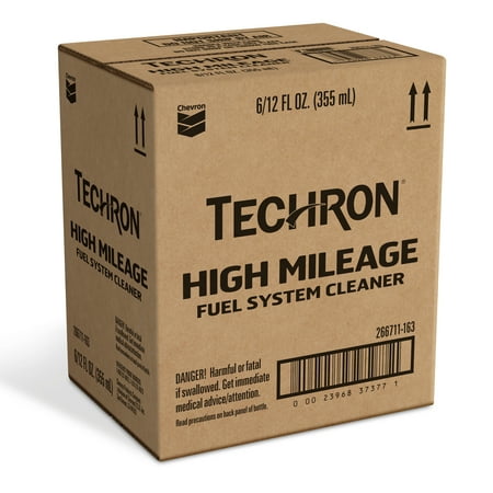 Chevron Techron High Mileage Fuel System Cleaner, 12 oz, Pack of 6