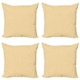 thumbnail image 1 of Ambesonne Chevron Throw Pillow Cover 4 Pack, Vintage Zig Zag, 20", Apricot Peach, 1 of 5