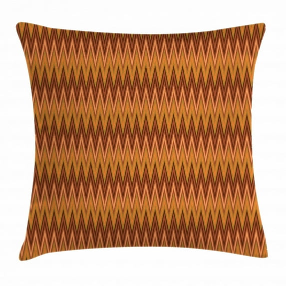 Chevron Throw Pillow Cushion Cover, Earth Toned Geometric Zigzags Lines Pattern Modern Composition Brown Color Palette, Decorative Square Accent Pillow Case, 20 X 20 Inches, Multicolor, by Ambesonne