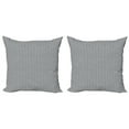 thumbnail image 1 of Ambesonne Chevron Throw Pillow Cover 2 Pack, Grunge Geometric Zigzag, 18", Slate Blue and Eggshell, 1 of 5