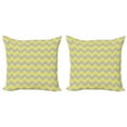thumbnail image 1 of Ambesonne Chevron Throw Pillow Cover 2 Pack, Tribal, 18", Yellow Pale Grey, 1 of 2