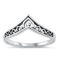 thumbnail image 1 of Chevron V Shape Filigree Ring .925 Sterling Silver Band Jewelry Female Male Unisex Size 8, 1 of 4