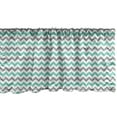 thumbnail image 1 of Chevron Window Valance Pack of 2, Chevron Pattern Geometric Wavy Zigzag Herringbone Stripes Illustration, Rod Pocket Curtain Valances for Kitchen Bedroom, 54" X 12", Seafoam Grey White, by Ambesonne, 1 of 3