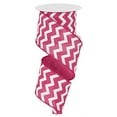 thumbnail image 1 of Chevron Wired Edge Ribbon (25 Hot Pink White) - 10 Yards RG101911, 1 of 1