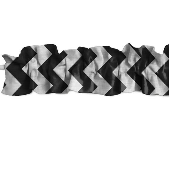 Chevron Zig Zag Print Cotton Curtain Sleeve Topper Window Treatment