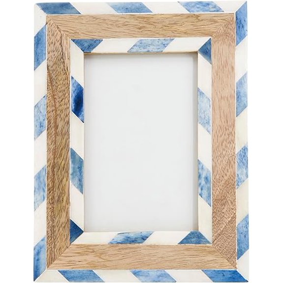 Chevron and Wood Crafted Bone Photo Frame