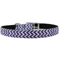 thumbnail image 1 of Chevrons Nylon Dog Collar With Classic Buckle 3/4" Purple Size 14, 1 of 2