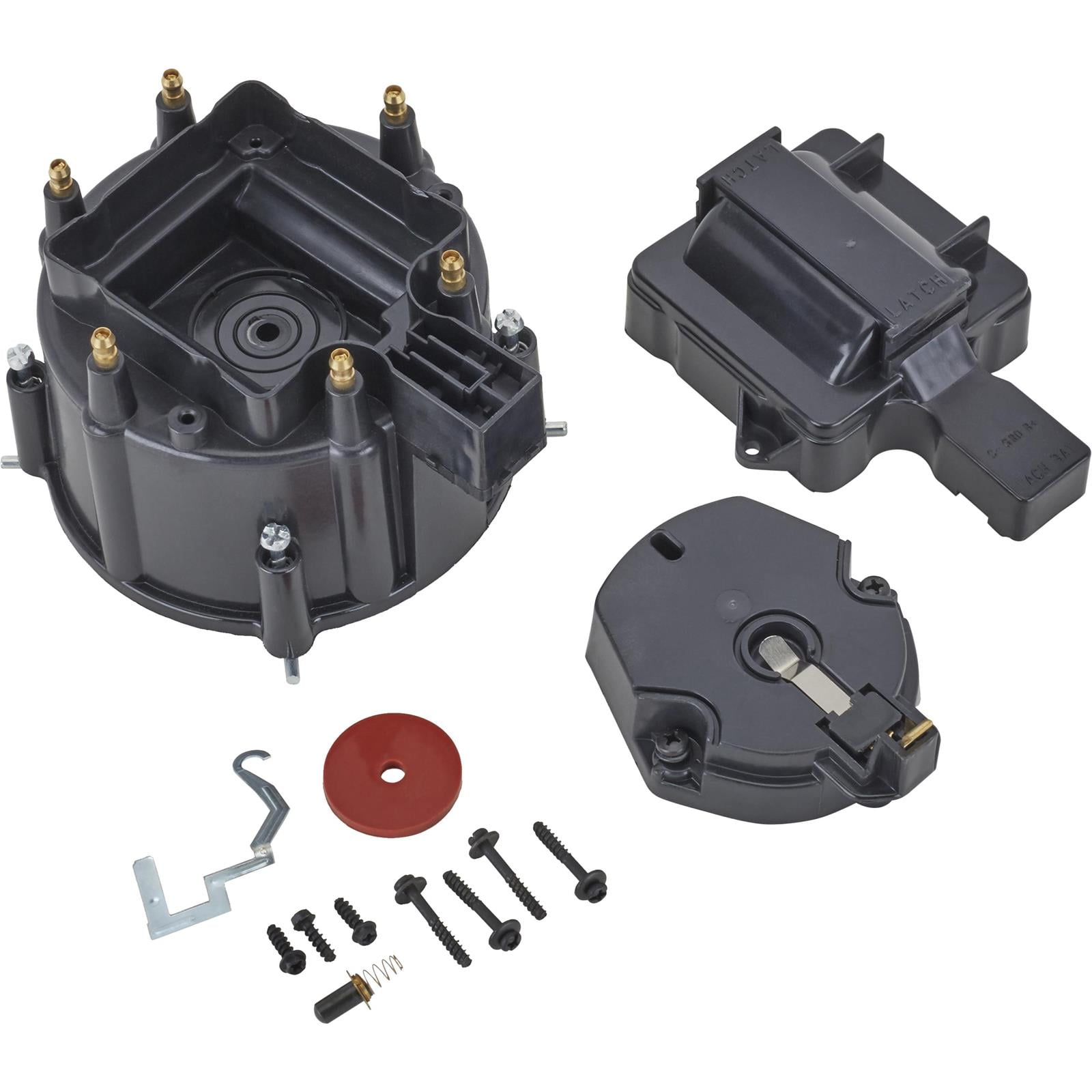 シボレー V-8 HEI ディストリビューターキャップ＆ローター Chevy 6-Cylinder HEI Distributor Replacement Cap and Rotor, Black