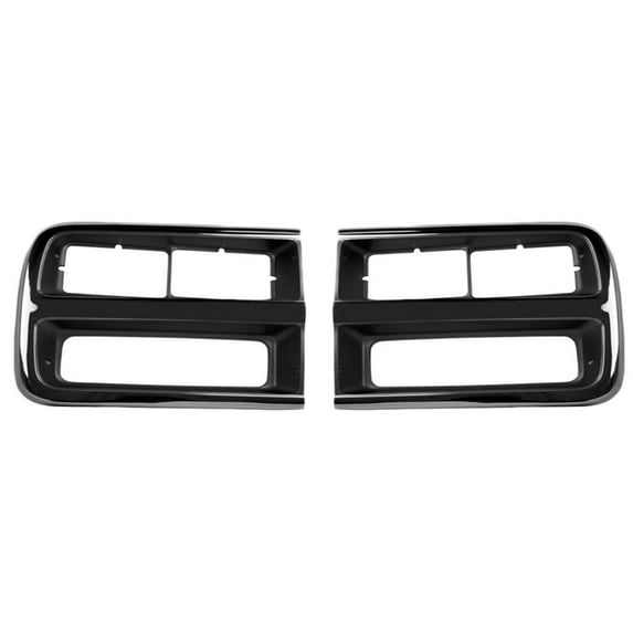 For Chevy Astro 1992 1993 1994 1995 1996 Headlight Bezel Driver and Passenger Side Pair w/Single Rectangular Headlight | Silver/Dark Argent | Replacement For 15685965, 15685966 | GM2512187, GM2513187