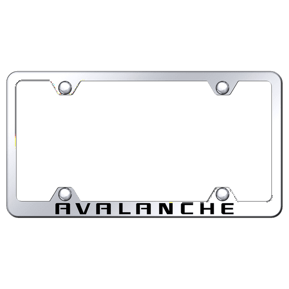 Chevy Avalanche Laser Etched Logo Wide Body License Plate Frame (Chrome)