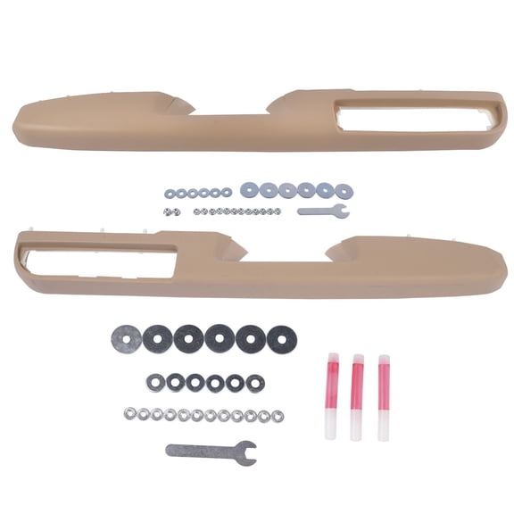 Chevy Avalanche Tahoe Silverado Suburban GMC Sierra Yukon Door Armrest - Tan, Stainless Steel, OEM# 80995, 20954880, 20954888, 2010-2014 Models with Handle Above Armrest