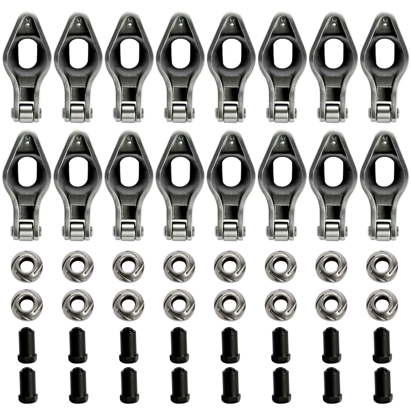 SRA45417716 Big Block Chevy Polylock Stainless Steel Rocker Arms 1.7 Ratio 7/16 Stud
