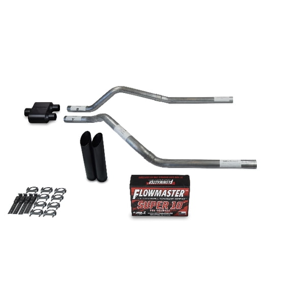 Chevy Blazer 00-04 2.5" Dual Exhaust Kits Flowmaster Super 10 Black Tip