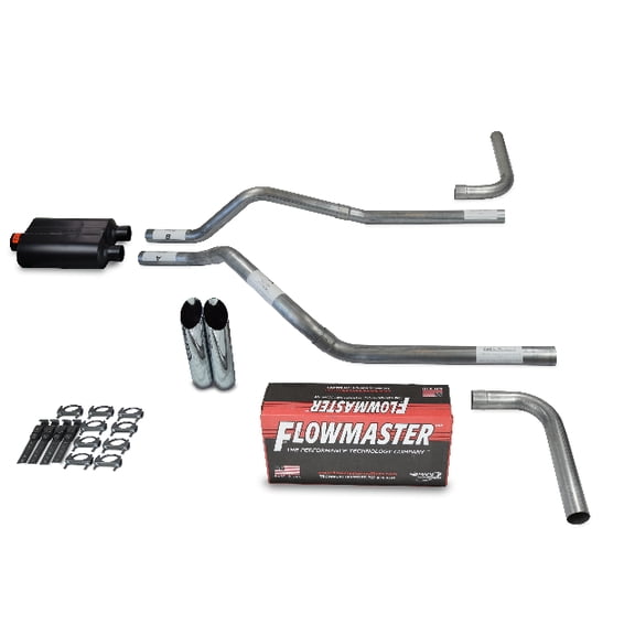 Chevy Blazer 00-04 2.5" Dual Exhaust Kits Flowmaster Super 40 Slash Tip Side