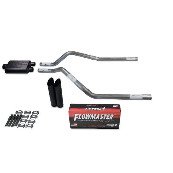 Chevy Blazer 00-04 2.5" Dual Exhaust Kits Flowmaster Super 44 Black Tip