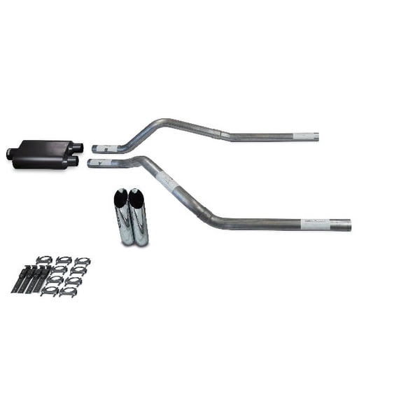 Chevy Blazer 92-94 2.5" Dual Exhaust Kits 2 Chamber Muffler Slash Tips