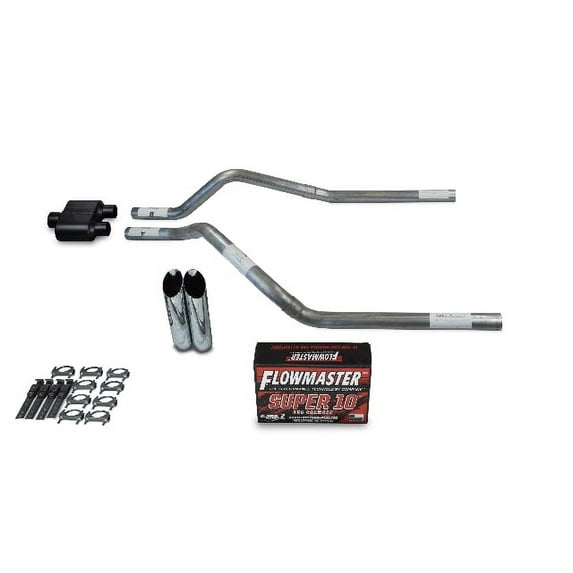 Chevy Blazer 92-94 2.5" Dual Exhaust Kits Flowmaster Super 10 Slash Tip