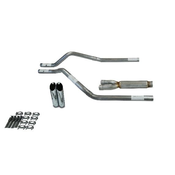 Chevy Blazer 92-94 2.5" Dual Truck Exhaust Kits with Glasspack Slash Tip