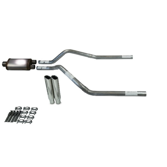Chevy Blazer 95-99 2.5" Dual Exhaust Kit Stainless Muffler Clamp on Tips