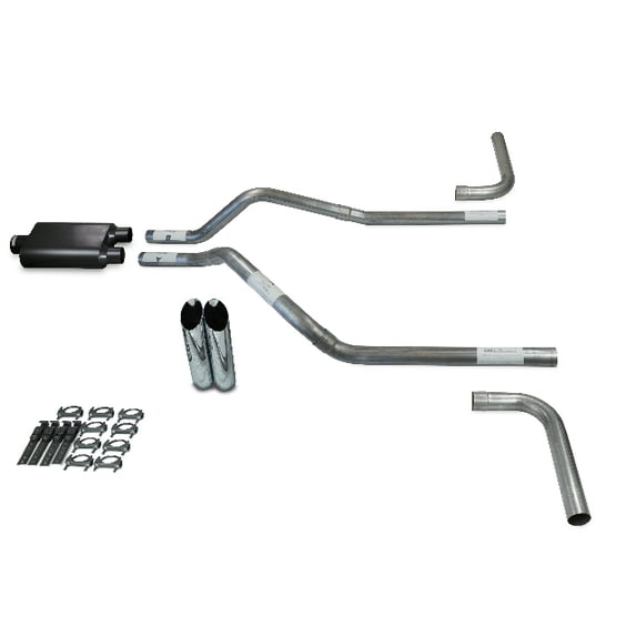 Chevy Blazer 95-99 2.5" Dual Exhaust Kits 2 Chamber Slash Tips Side Exit