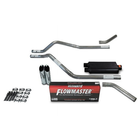Chevy Blazer 95-99 2.5" Dual Exhaust Kits Flowmaster 50 Slash Tip Corner Exit