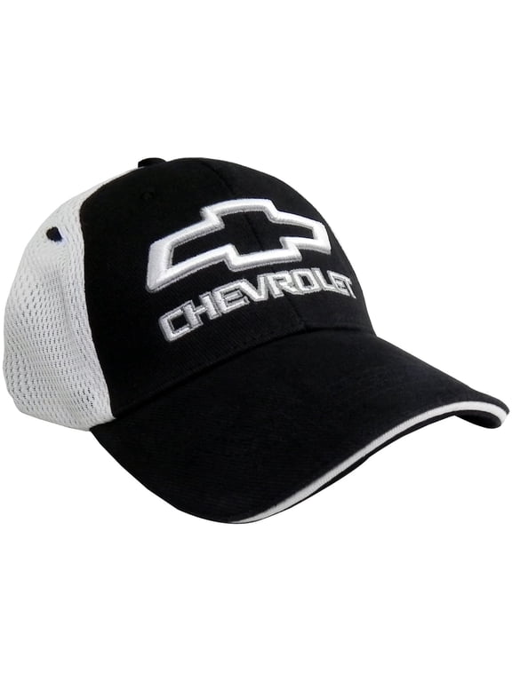 Chevy Bowtie Black and White Mesh Hat