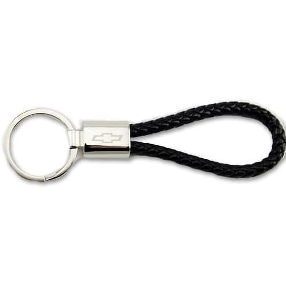 Chevy Bowtie Braided Rope Leather Keychain - Officially Licensed Chevrolet Key Chain