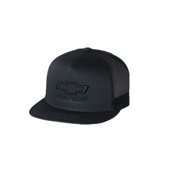 Chevy Bowtie Gray and Black Flat Bill Mesh Hat