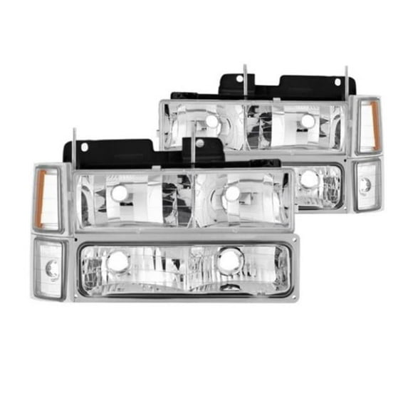 Chevy C-k Series 1500-2500 Chrome Euro Headlights with Corner Lights