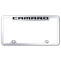 Chevy Camaro Logo Stainless Steel Truck Cut-Out License Plate Frame (Chrome)
