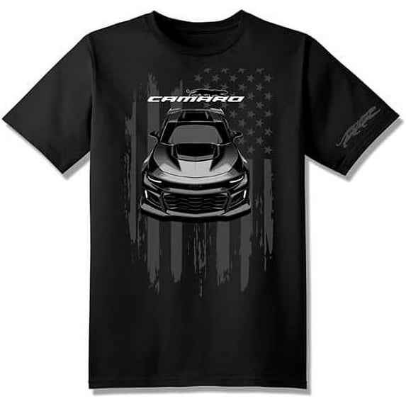 Chevy Camaro Panther Front View Shirt - Officially Licensed Chevrolet T-Shirt US, Alpha, Medium, Regular, Regular Black