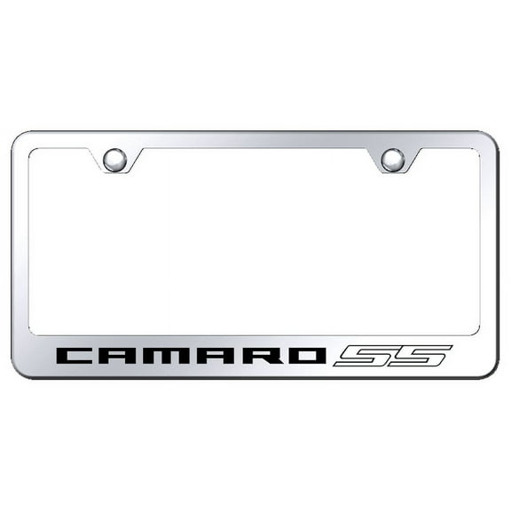 Chevy Camaro SS Laser Etched Logo Stainless Steel License Plate Frame (Chrome)