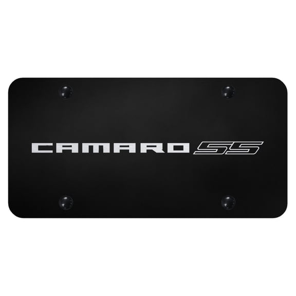 Chevy Camaro SS Laser Etched Name License Plate (Black)