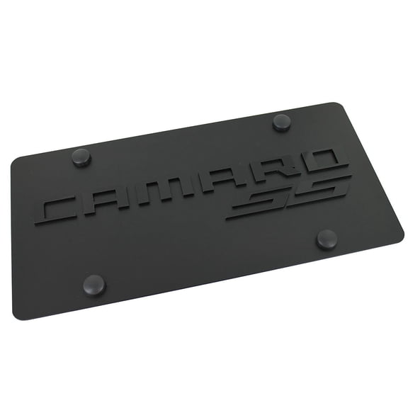 Chevy Camaro SS Logo License Plate (Black)