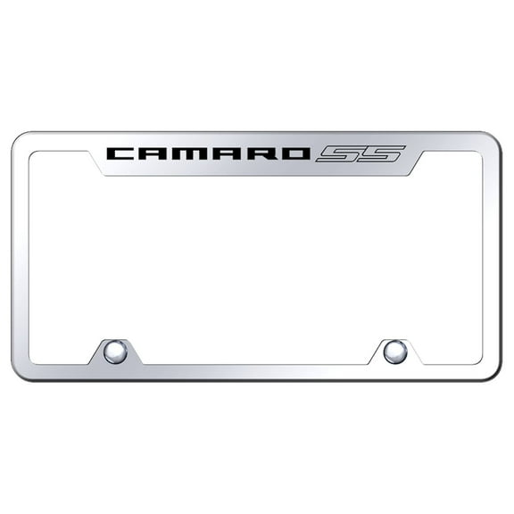 Chevy Camaro SS Logo Stainless Steel Truck Cut-Out License Plate Frame (Chrome)