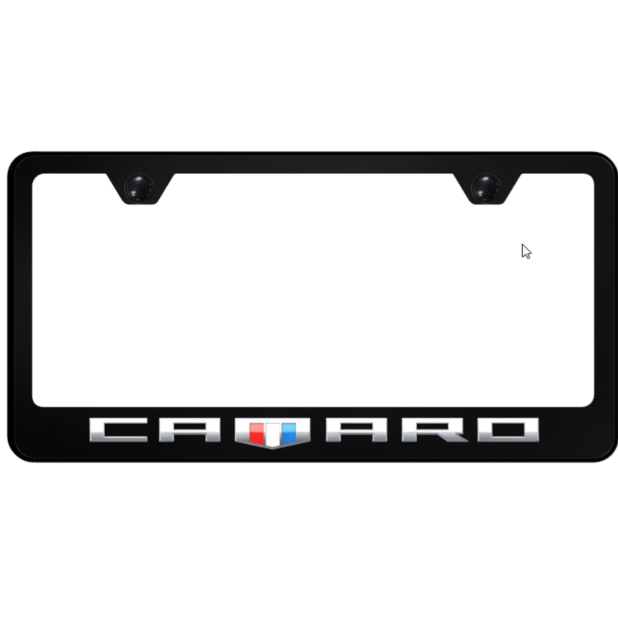 Chevrolet Camaro RS License Plate Frame – UV Printed Logo, Black Polycarbonate, USA Made