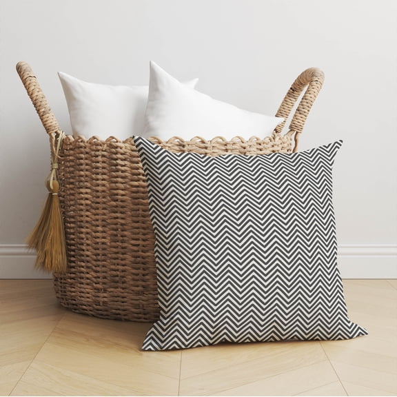Chevy Champ Ivory Charcoal Throw Pillow