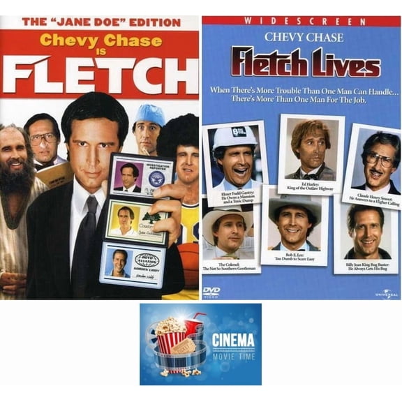 Chevy Chase Double Feature Fletch & Fletch Lives 2 DVD Set Includes Movie Time Art Card
